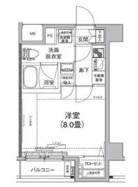 ルフレプレミアム芝公園 8階 間取り図