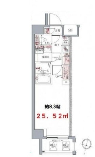 ラグディア麻布十番 305 間取り図