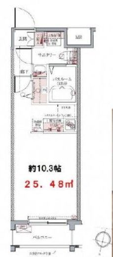 ラグディア麻布十番 2階 間取り図