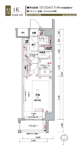 ラグディア麻布十番 501 間取り図