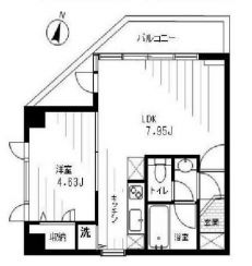 トウセン麻布十番 201 間取り図