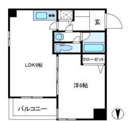 トウセン麻布十番 303 間取り図