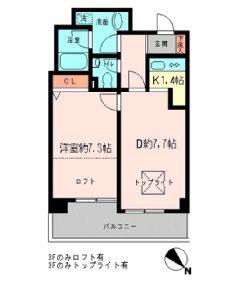 コリーヌ代官山 3階 間取り図