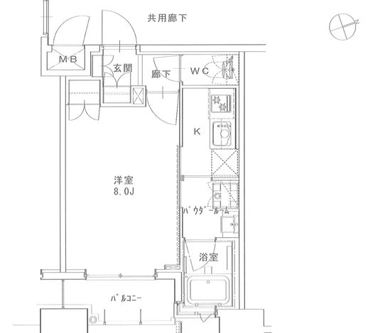 正金アパートメント入船 803 間取り図