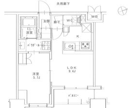 正金アパートメント入船 402 間取り図