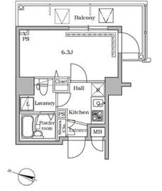 レジディア広尾2 1006 間取り図