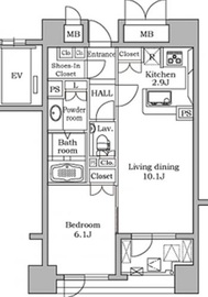 レジディア代官山 202 間取り図