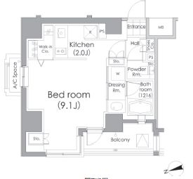 パークハビオ戸越 501 間取り図