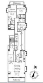 フロレゾン三番町 4F1 間取り図