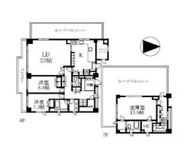 フレアコート駒場 6F1 間取り図