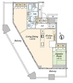 勝どきザ・タワー 5階 間取り図