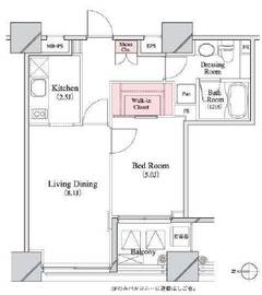 パークキューブ八丁堀 502 間取り図