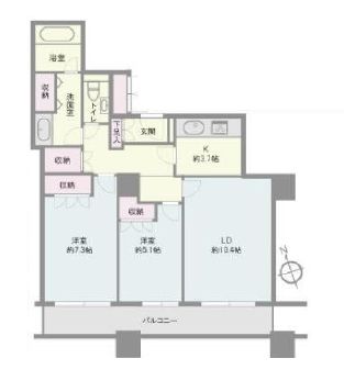 西早稲田パークタワー 5階 間取り図