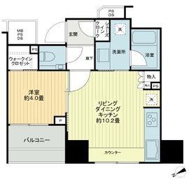 クレヴィア中目黒 10階 間取り図