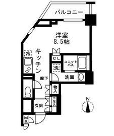 レジディア中落合 A602 間取り図