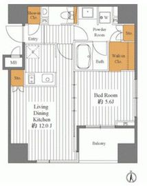 レジディア日本橋馬喰町3 1101 間取り図