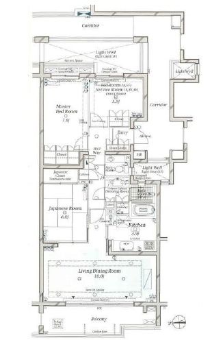 ディアナコート祐天寺 5階 間取り図