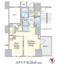 ザ・パークハウス築地入船 4階 間取り図