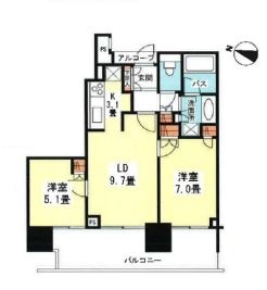 二子玉川ライズタワー 21階 間取り図