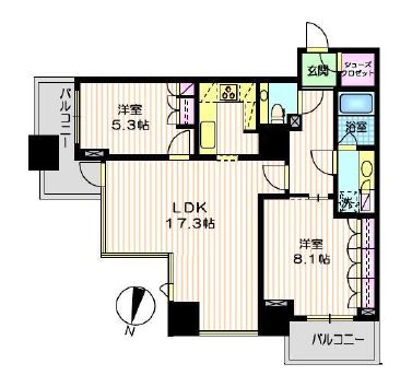 シティタワー高輪 8階 間取り図
