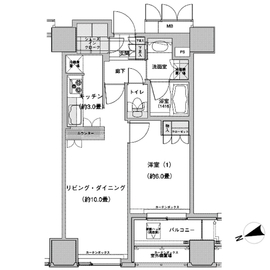 ウエストパークタワー池袋 1304 間取り図