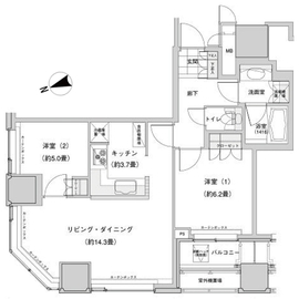 ウエストパークタワー池袋 1002 間取り図