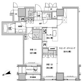 ウエストパークタワー池袋 2402 間取り図