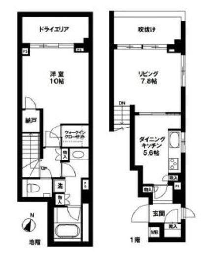 オープンレジデンス南青山イーストテラス 1階 間取り図