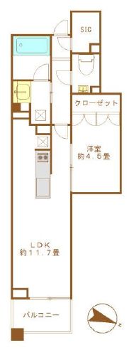 プラウド千代田淡路町 10階 間取り図