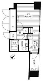 クロスフォー築地 402 間取り図