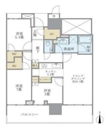 ベイズタワー＆ガーデン 4階 間取り図