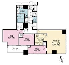 勝どきザ・タワー 51階 間取り図