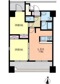 ドゥーエ茗荷谷 1102 間取り図