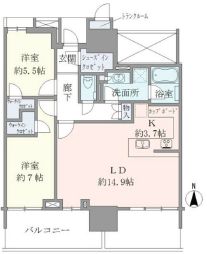 ベイズタワー＆ガーデン 23階 間取り図