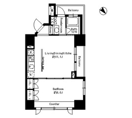 レジディア東銀座 701 間取り図