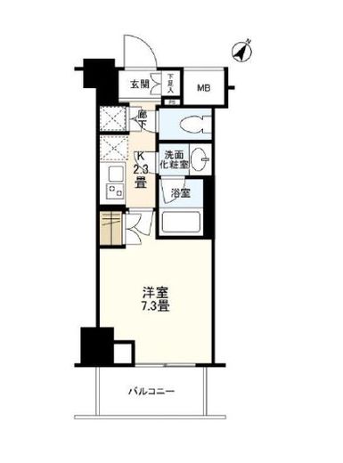 ドレッセ目黒大橋プレヴィ 15階 間取り図