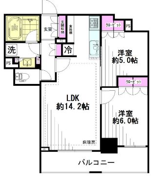 ライオンズ蔵前レジデンス 12階 間取り図