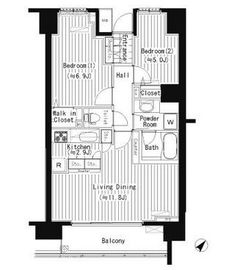 プライムアーバン東中野コート (PRIME URBAN 東中野 COURT) 218 間取り図