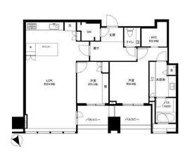 シティタワー麻布十番 23階 間取り図