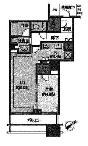 エアライズタワー 34階 間取り図