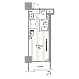 レジディア東銀座 213 間取り図