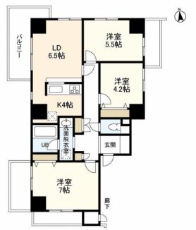 グランドゥール広尾 7階 間取り図