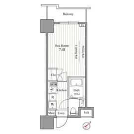 レジディア東銀座 407 間取り図