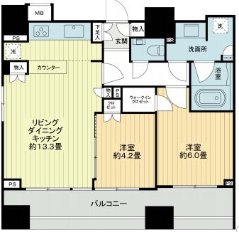 クラッシィスイート赤坂 8階 間取り図