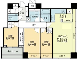 グランスイート麻布台ヒルトップタワー 20階 間取り図