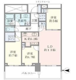 ベイズタワー＆ガーデン 13階 間取り図