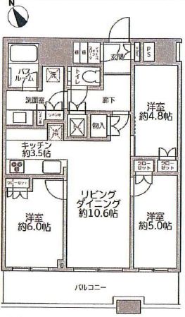 勝どきザ・タワー 8階 間取り図