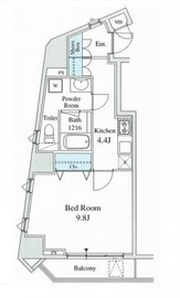 クローバー六本木 11階 間取り図