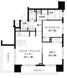 パークキューブ浅草田原町 501 間取り図