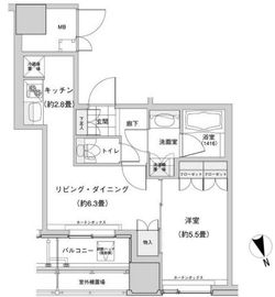 ウエストパークタワー池袋 1101 間取り図